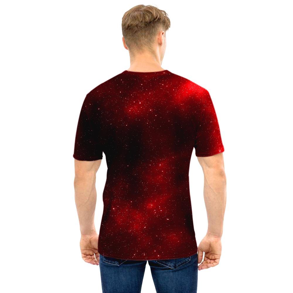 Red Nebula Galaxy Space Men T Shirt-grizzshop