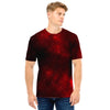 Red Nebula Galaxy Space Men T Shirt-grizzshop