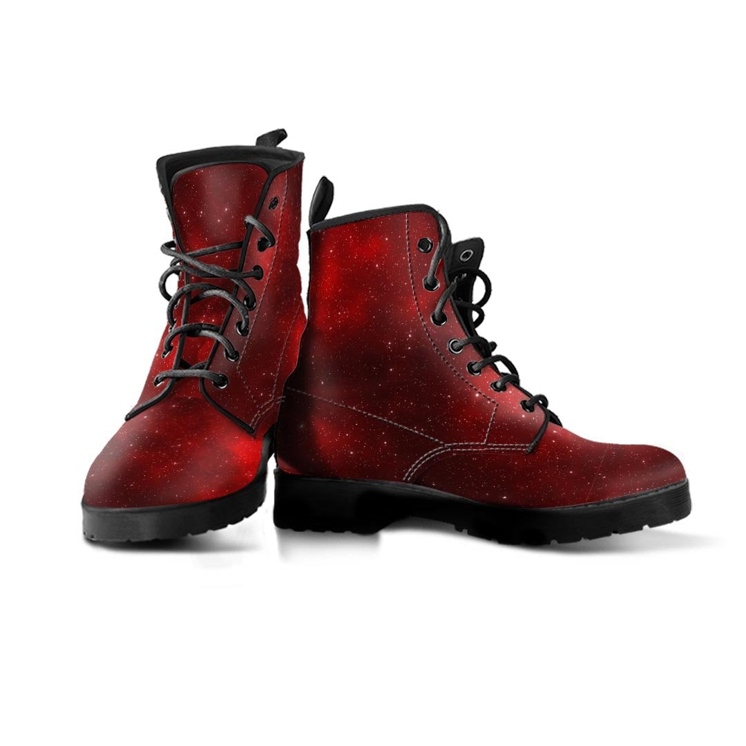 Red Nebula Galaxy Space Men's Boots-grizzshop