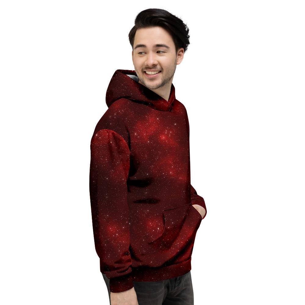 Red Nebula Galaxy Space Men's Hoodie-grizzshop