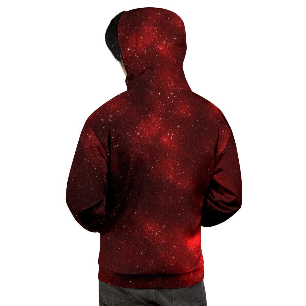 Red Nebula Galaxy Space Men's Hoodie-grizzshop