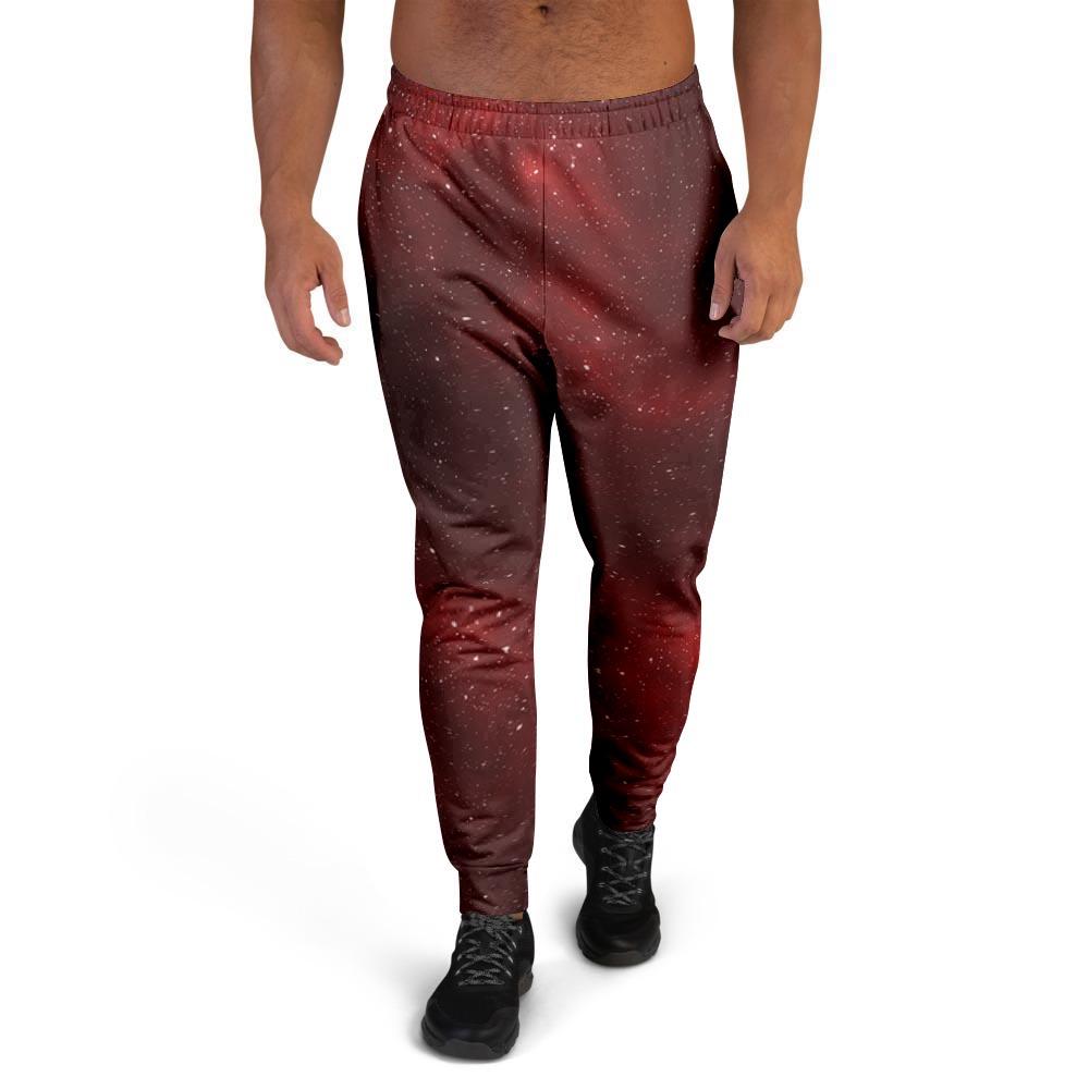 Red Nebula Galaxy Space Men's Joggers-grizzshop