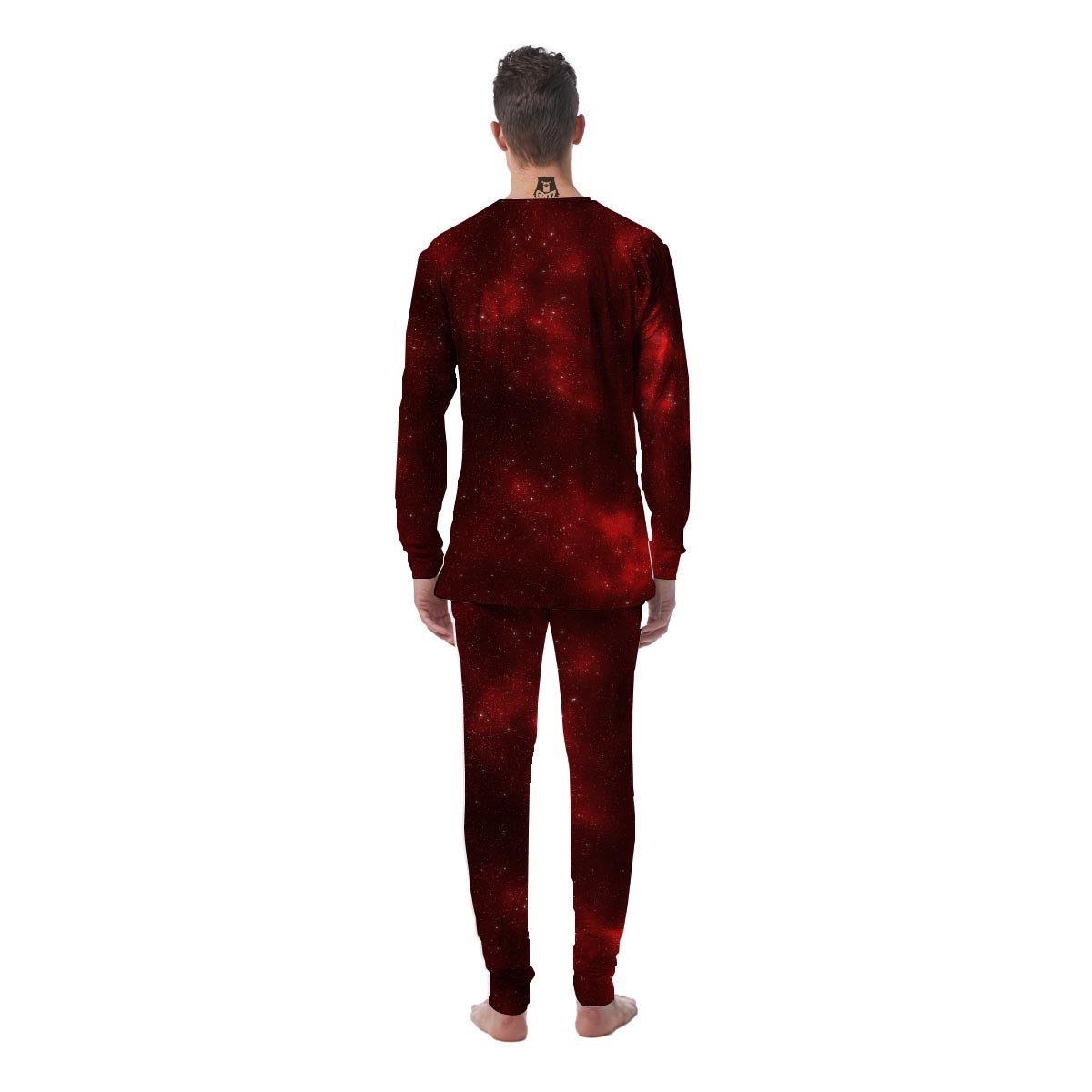 Red Nebula Galaxy Space Men's Pajamas-grizzshop