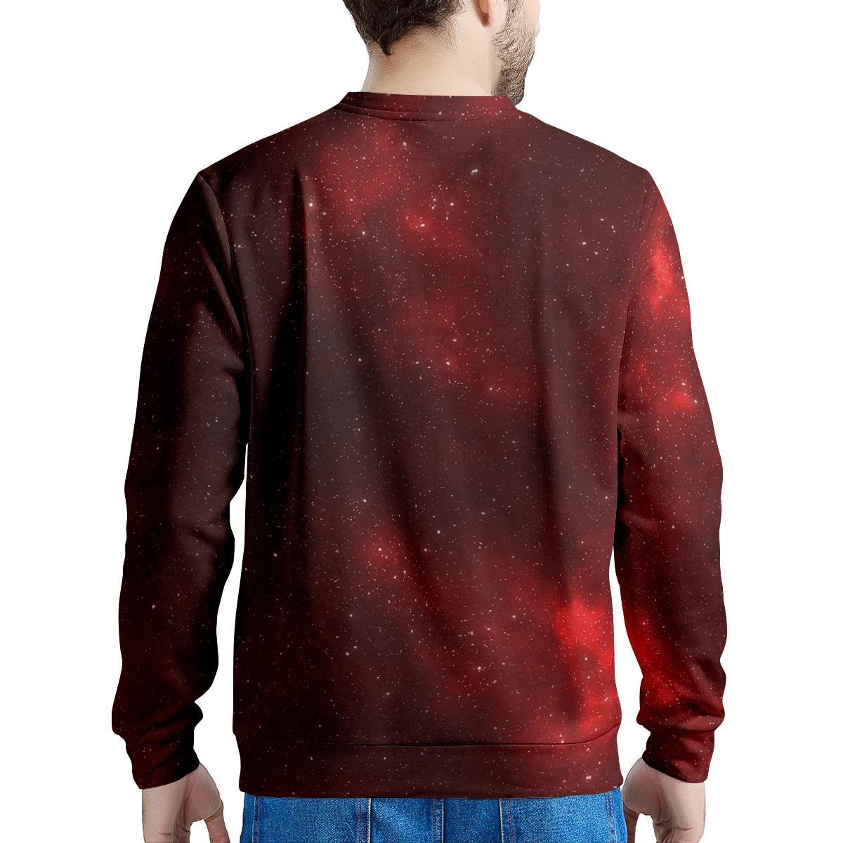 Red Nebula Galaxy Space Men's Sweatshirt-grizzshop