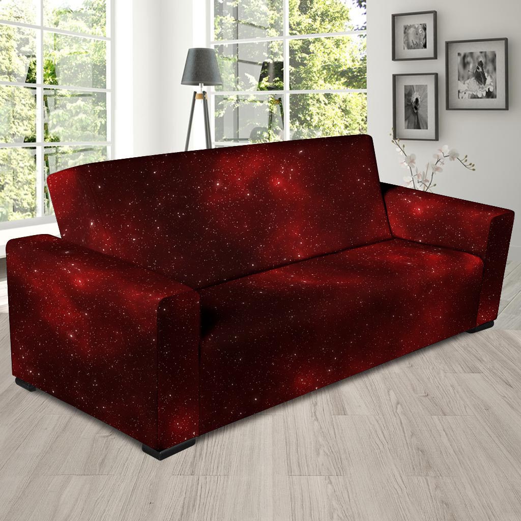 Red Nebula Galaxy Space Sofa Cover-grizzshop