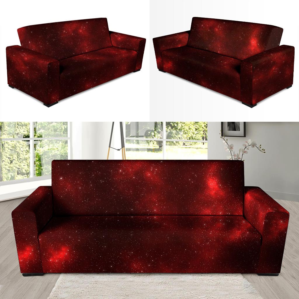 Red Nebula Galaxy Space Sofa Cover-grizzshop