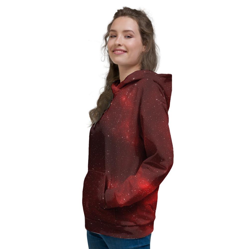 Red Nebula Galaxy Space Women's Hoodie-grizzshop