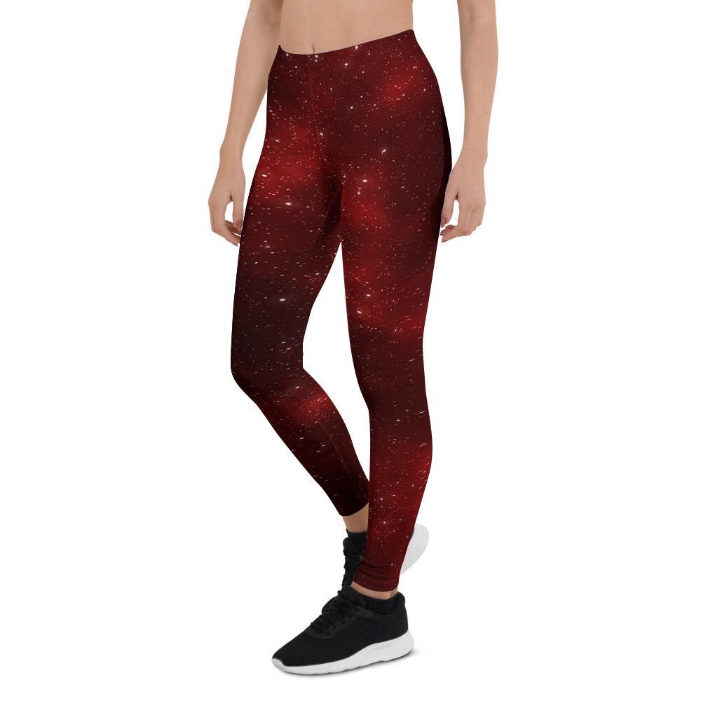 Red Nebula Galaxy Space Women's Leggings-grizzshop