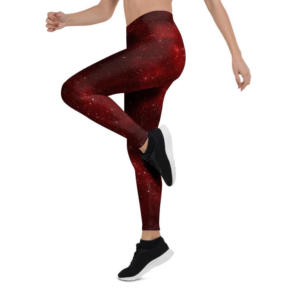 Red Nebula Galaxy Space Women's Leggings-grizzshop