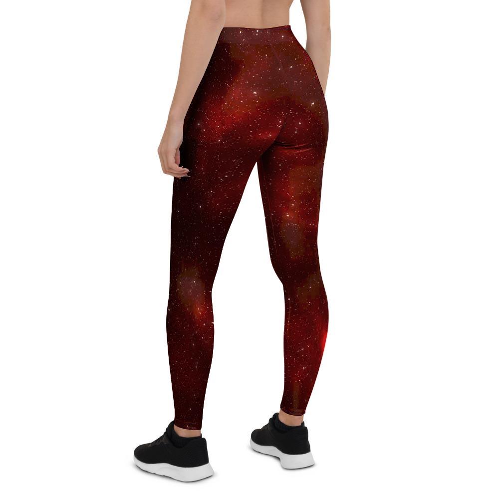 Red Nebula Galaxy Space Women's Leggings-grizzshop