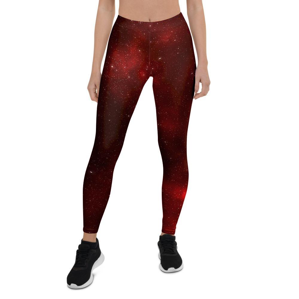 Red Nebula Galaxy Space Women's Leggings-grizzshop