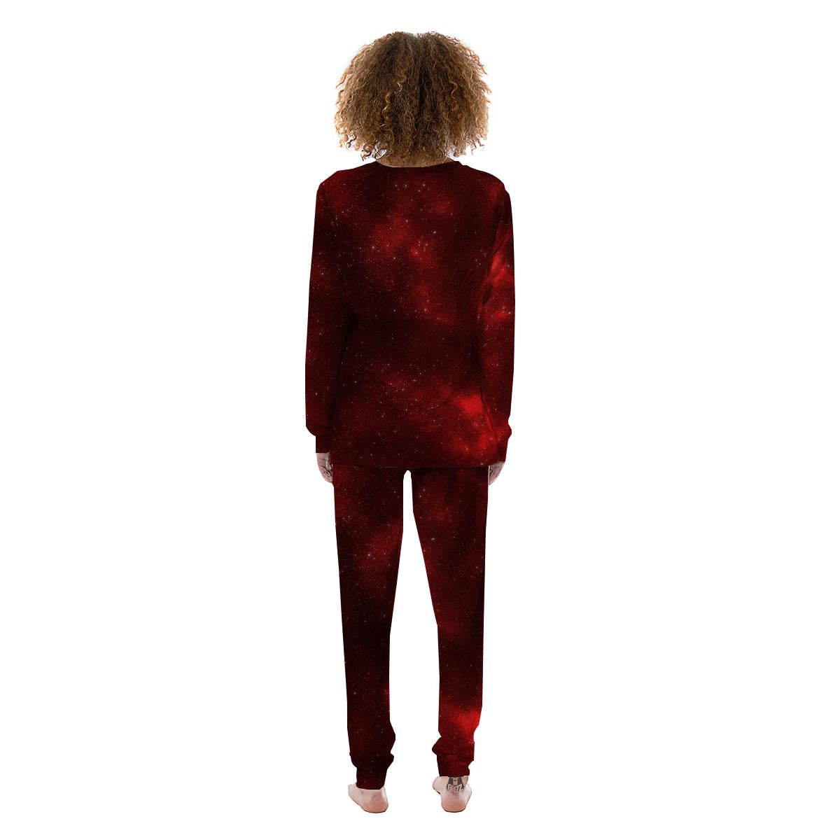 Red Nebula Galaxy Space Women's Pajamas-grizzshop