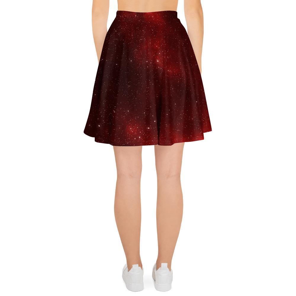Red Nebula Galaxy Space Women's Skirt-grizzshop
