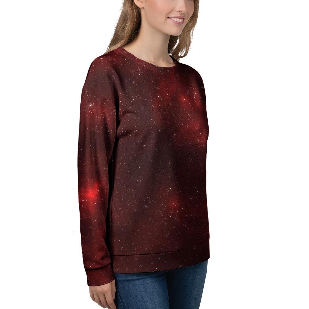 Red Nebula Galaxy Space Women's Sweatshirt-grizzshop