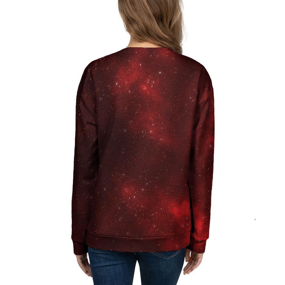 Red Nebula Galaxy Space Women's Sweatshirt-grizzshop