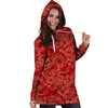 Red Oriental Chinese Dragon Hoodie Dress-grizzshop