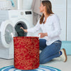Red Oriental Chinese Dragon Laundry Basket-grizzshop