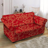 Red Oriental Chinese Dragon Loveseat Cover-grizzshop