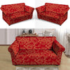 Red Oriental Chinese Dragon Loveseat Cover-grizzshop