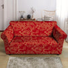 Red Oriental Chinese Dragon Loveseat Cover-grizzshop