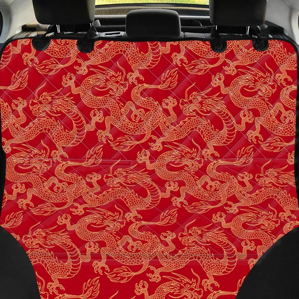 Red Oriental Chinese Dragon Pet Car Seat Cover-grizzshop