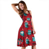 Load image into Gallery viewer, Red Owl Christmas Pattern Print Dress-grizzshop