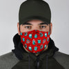 Red Owl Christmas Pattern Print Face Mask-grizzshop