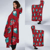 Red Owl Christmas Pattern Print Hooded Blanket-grizzshop