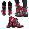 Load image into Gallery viewer, Red Owl Christmas Pattern Print Men Women Leather Boots-grizzshop