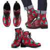 Load image into Gallery viewer, Red Owl Christmas Pattern Print Men Women Leather Boots-grizzshop