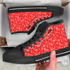 Red Paisley Bandana Print Black High Top Shoes-grizzshop