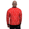 Red Paisley Bandana Print Men's Bomber Jacket-grizzshop