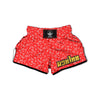 Red Paisley Bandana Print Muay Thai Boxing Shorts-grizzshop