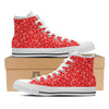 Red Paisley Bandana Print White High Top Shoes-grizzshop