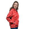 Red Paisley Bandana Print Women's Hoodie-grizzshop