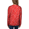 Red Paisley Bandana Print Women's Sweatshirt-grizzshop