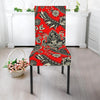 Red Paisley Pattern Print Chair Cover-grizzshop