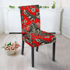 Red Paisley Pattern Print Chair Cover-grizzshop