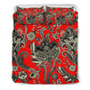 Red Paisley Pattern Print Duvet Cover Bedding Set-grizzshop