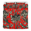 Red Paisley Pattern Print Duvet Cover Bedding Set-grizzshop