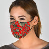 Red Paisley Pattern Print Face Mask-grizzshop