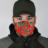 Red Paisley Pattern Print Face Mask-grizzshop