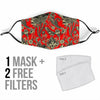 Red Paisley Pattern Print Face Mask-grizzshop