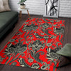 Red Paisley Pattern Print Floor Mat-grizzshop