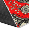 Red Paisley Pattern Print Floor Mat-grizzshop