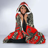 Red Paisley Pattern Print Hooded Blanket-grizzshop