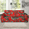 Red Paisley Pattern Print Sofa Covers-grizzshop