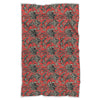 Red Paisley Pattern Print Throw Blanket-grizzshop