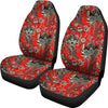 Red Paisley Pattern Print Universal Fit Car Seat Cover-grizzshop