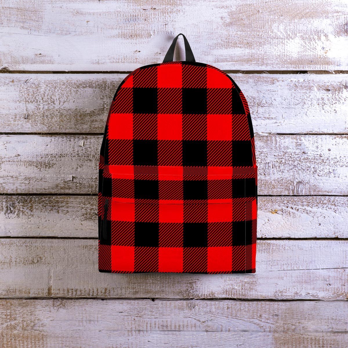 Red Plaid Backpack-grizzshop